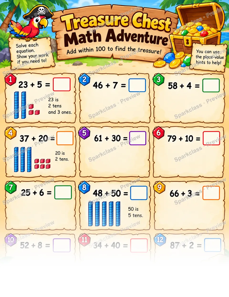 Treasure Add Within 100 — page 1
