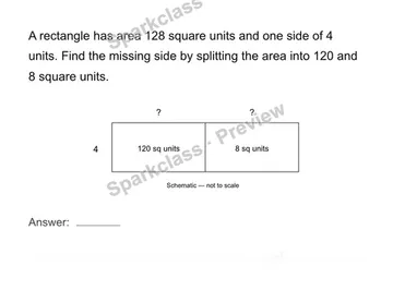 Connect division to area — Grade 4 problem preview