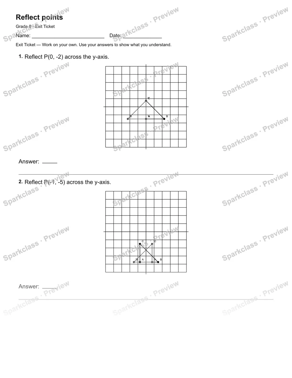 Reflect points — Exit Ticket — page 2