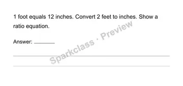 Convert measurement units with ratios — Grade 6 problem preview