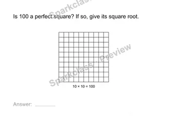Identify perfect squares — Grade 8 problem preview