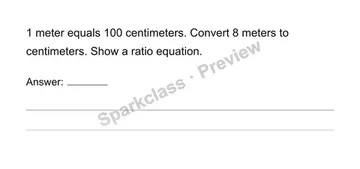 Convert measurement units with ratios — Grade 6 problem preview
