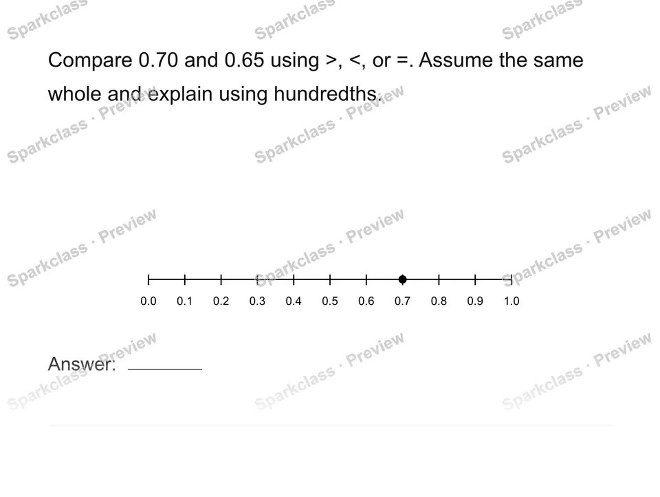 Compare decimals to hundredths — page 1