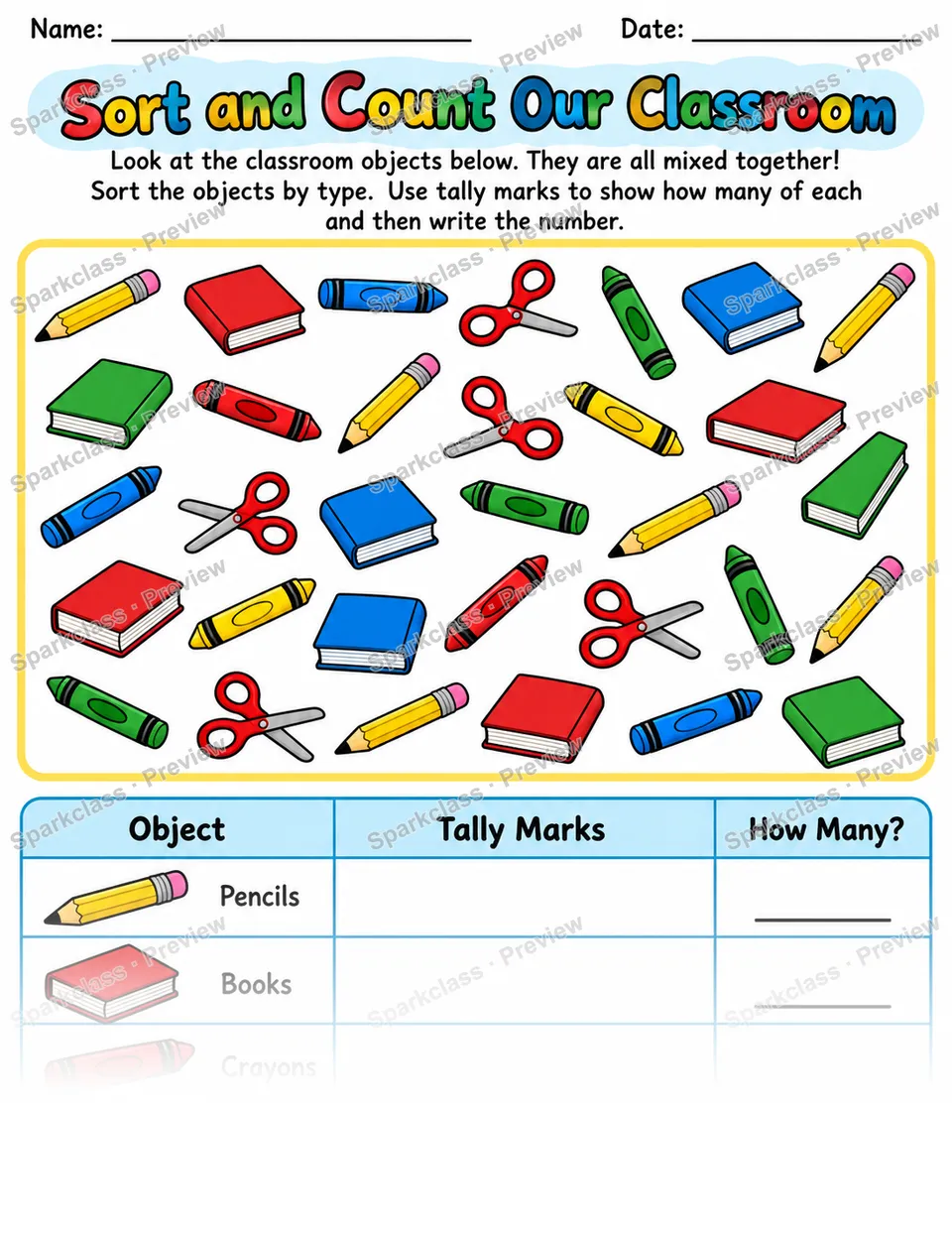 Sort Count Classroom — page 1