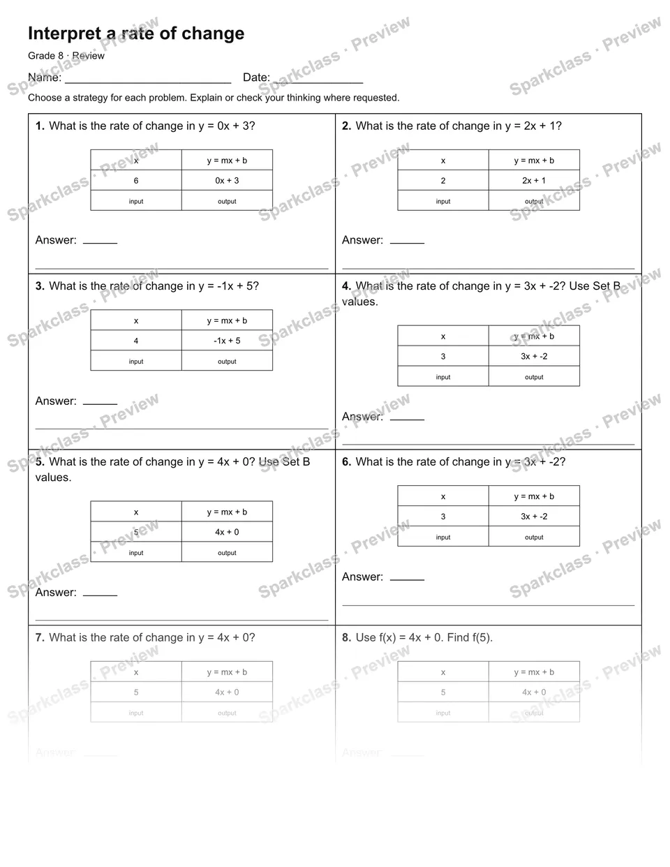Interpret a rate of change — Review — page 1