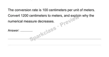 Convert measurement units with ratios — Grade 6 problem preview