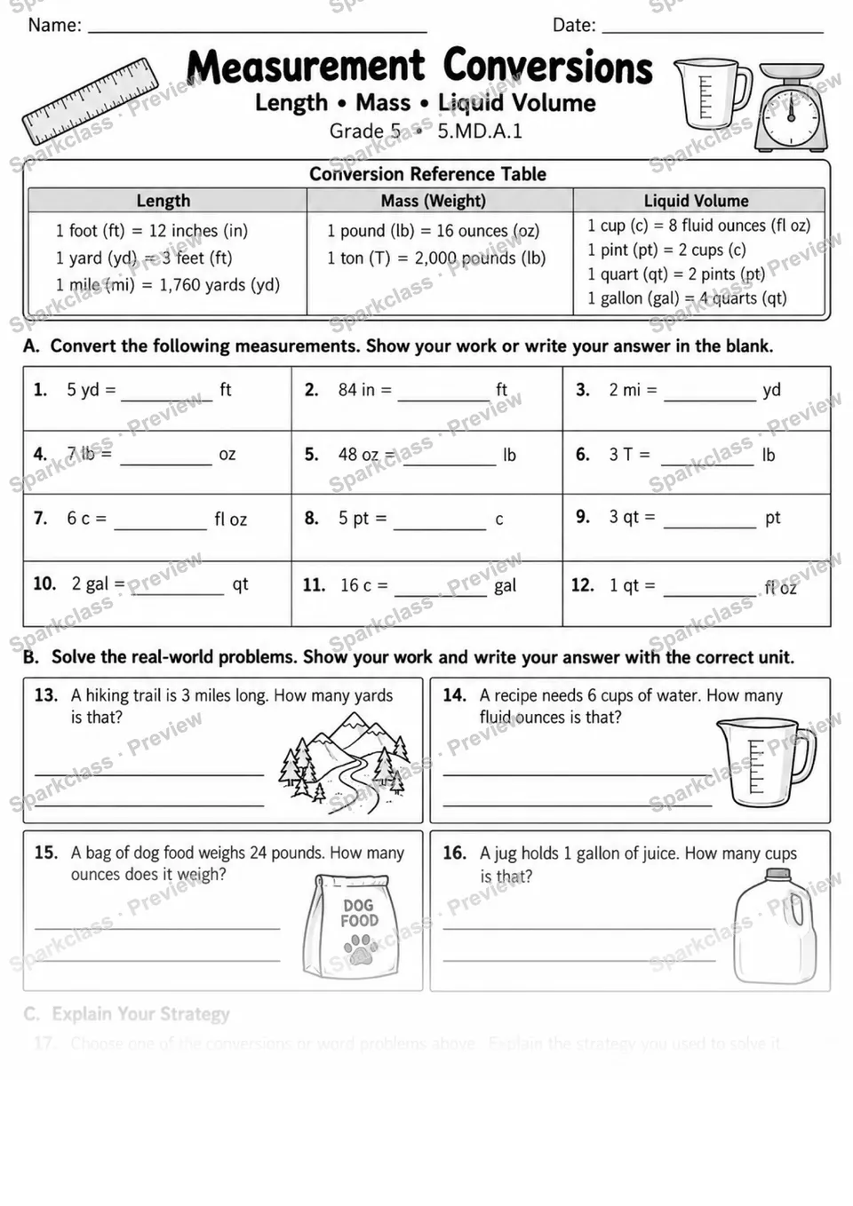 1 Measurement Conversions — page 1