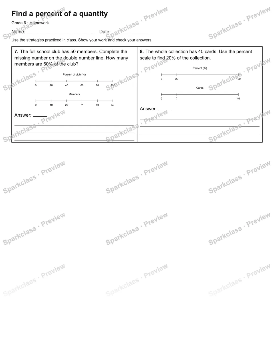 Find a percent of a quantity — Homework — page 2