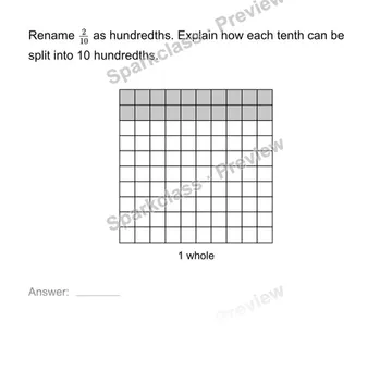 Connect tenths and hundredths — Grade 4 problem preview