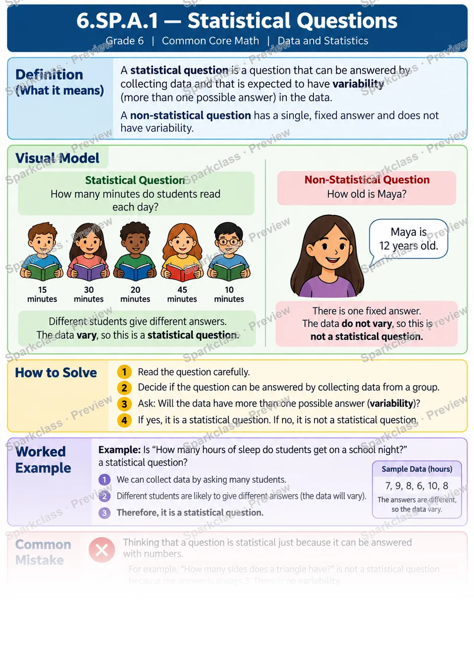 Knowledge Guide · Recognize a statistical question — page 1