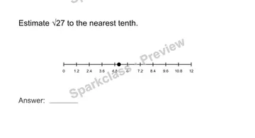 Estimate a real-number expression — Grade 8 problem preview