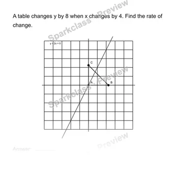 Find rate of change from a table — Grade 8 problem preview