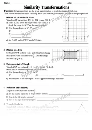8.G.A.4 · Understand similarity through transformations — Grade 8 worksheet preview