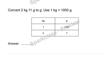 Convert measurement units — Grade 4 problem preview