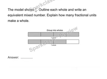 Group fractional units into wholes — Grade 4 problem preview