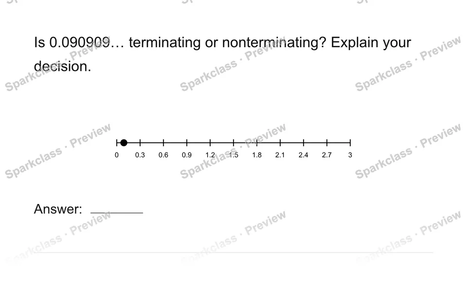 Recognize nonrepeating decimals — page 1