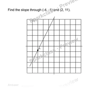 Find slope from two points — Grade 8 problem preview