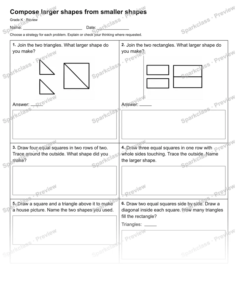 Compose larger shapes from smaller shapes — Review — page 1