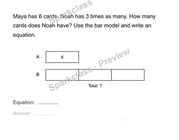 Model an unknown quantity — Grade 4 problem preview
