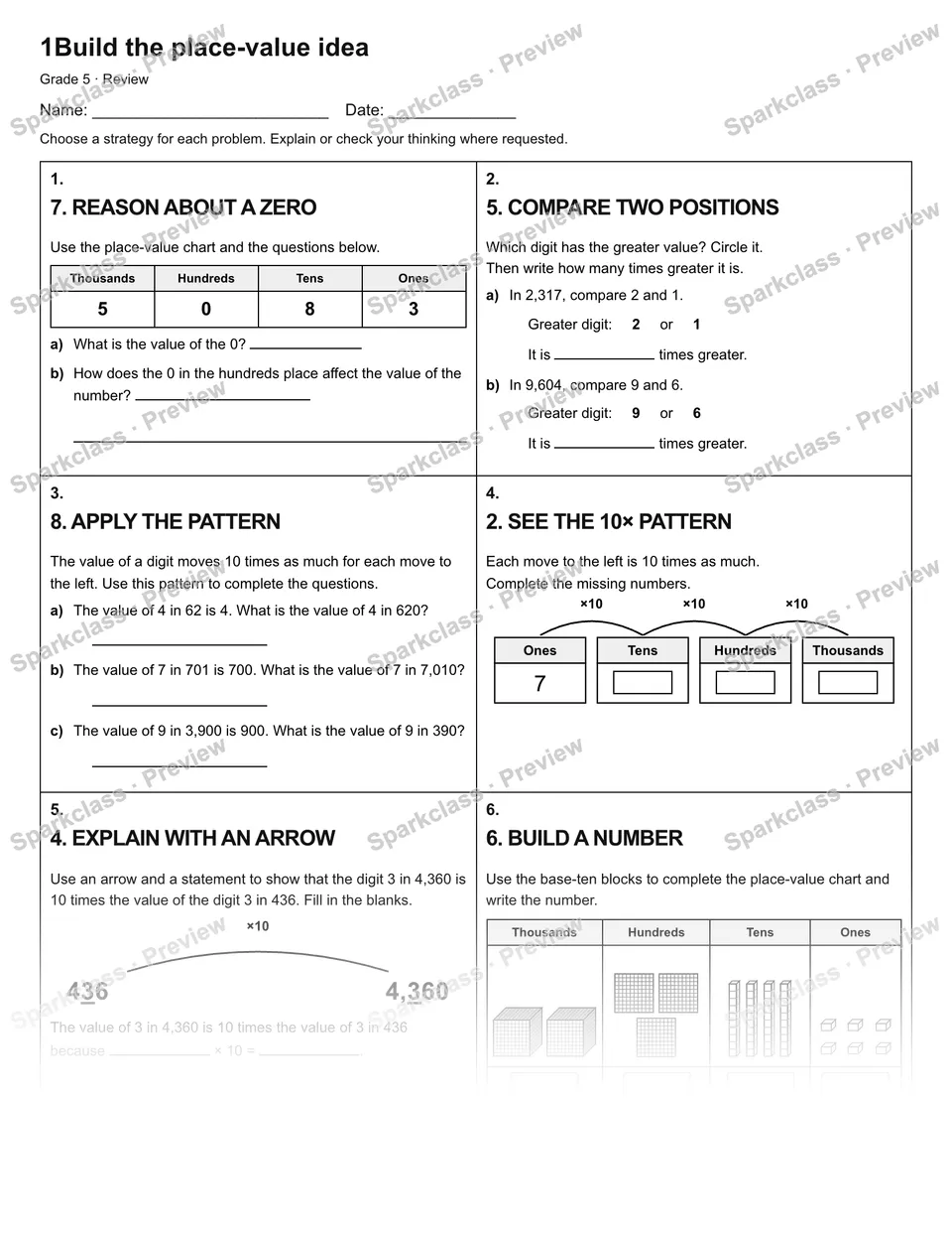 1Build the place-value idea — Review — page 1