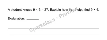 Explain a fact strategy — Grade 3 problem preview