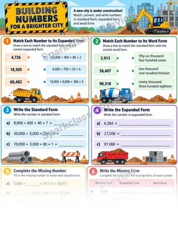 Expanded Form and Standard Form — Grade 4 worksheet preview