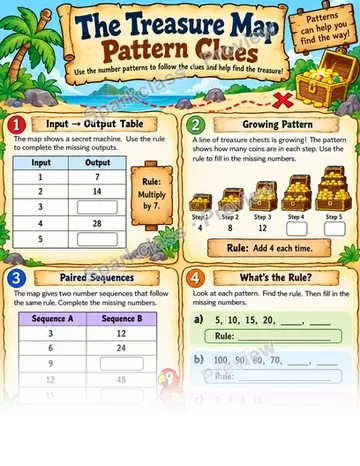 Number Patterns and Rules — Grade 4 worksheet preview