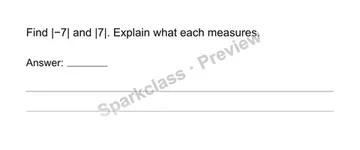 Distinguish absolute value from signed order — Grade 6 problem preview