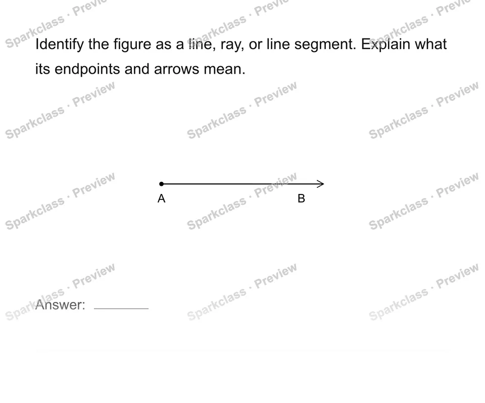 Identify lines, rays, segments and angles — page 1