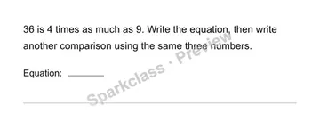 Translate comparison language — Grade 4 problem preview