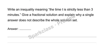 Represent constraints and inequality solution sets — Grade 6 problem preview