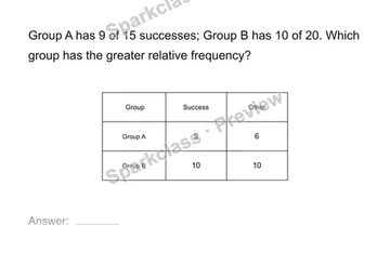 Compare relative frequencies — Grade 8 problem preview