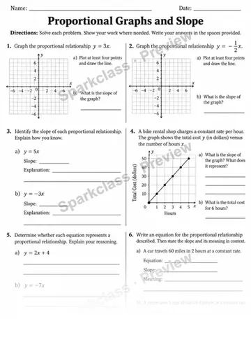 8.EE.B.5 · Graph proportional relationships, interpret slope — Grade 8 worksheet preview