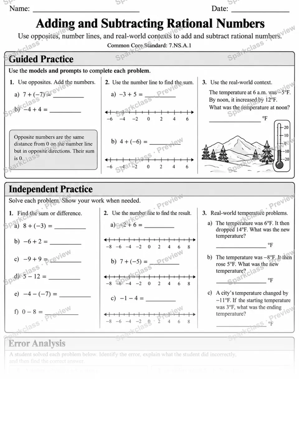 7.NS.A.1 · 1 Rational Number Contexts — page 1