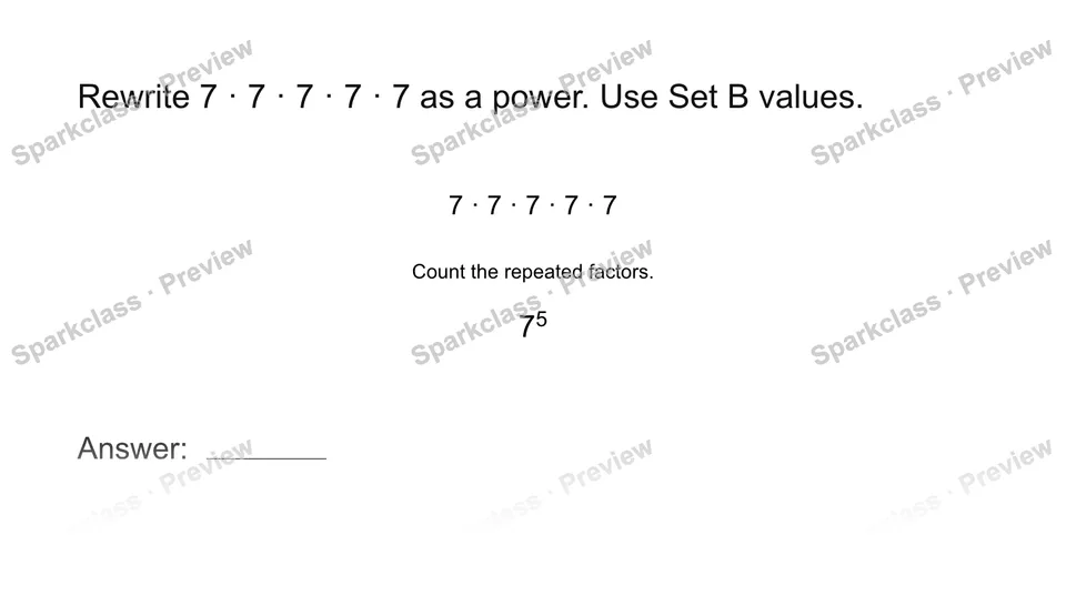 Rewrite repeated multiplication — page 1
