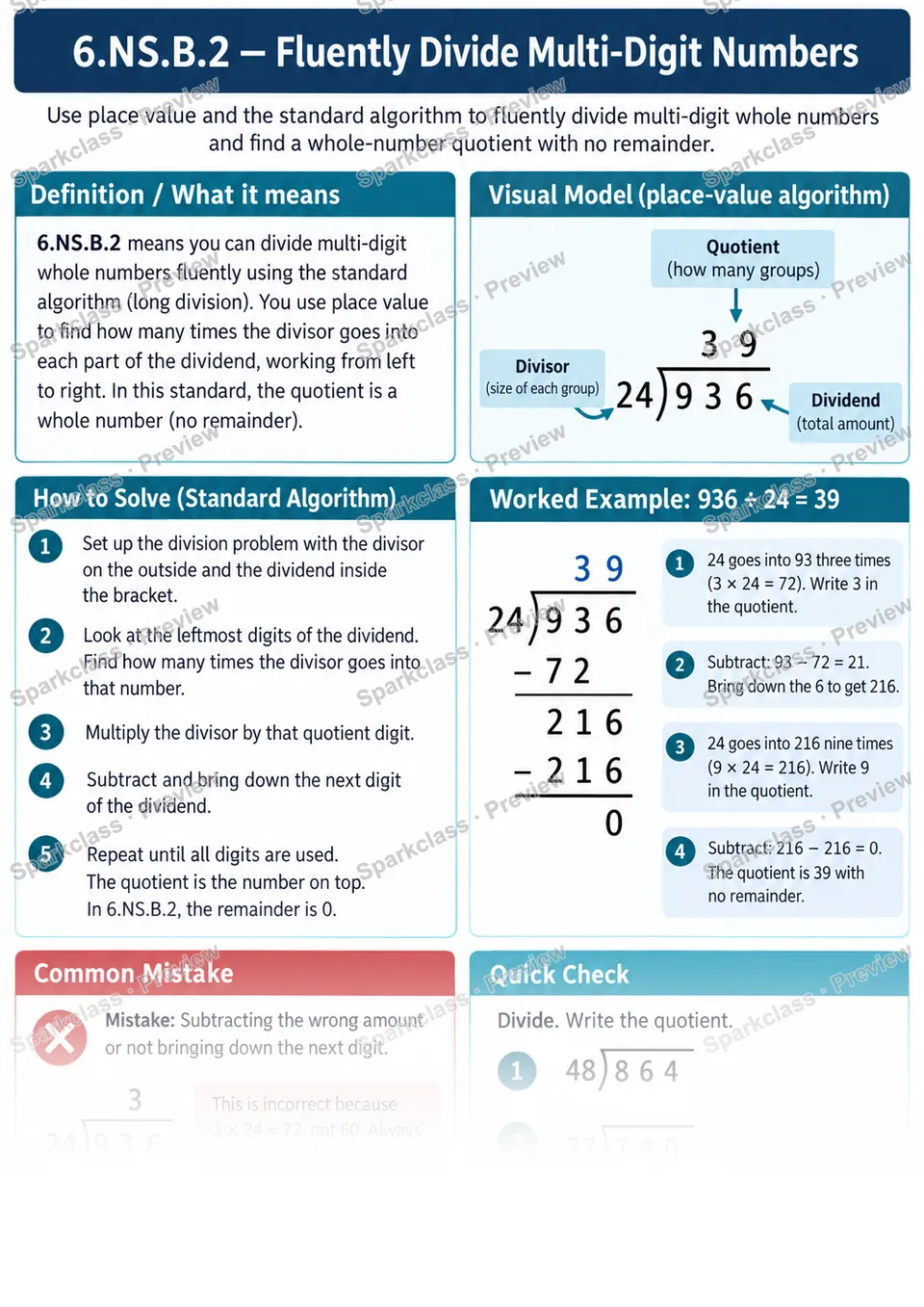 Knowledge Guide · Divide multi-digit numbers — page 1