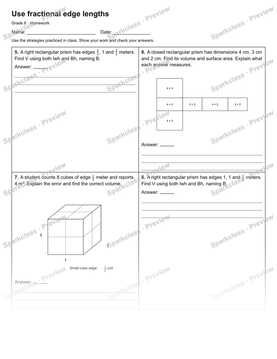 Use fractional edge lengths — Homework — page 2