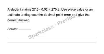 Compute with multi-digit decimals — Grade 6 problem preview