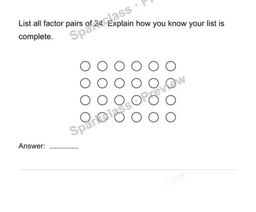 Find all factor pairs — Grade 4 problem preview