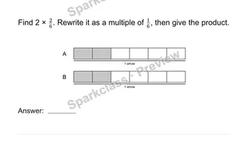 Multiply a fraction by a whole number — Grade 4 problem preview