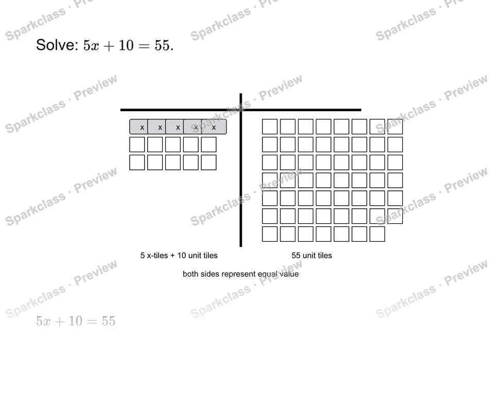 Solve a two-step equation — page 1