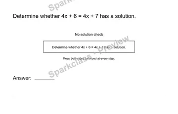 Identify no solution — Grade 8 problem preview