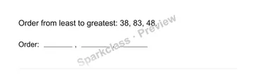 Order three numbers — Grade 1 problem preview