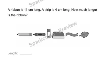 Compare lengths — Grade 2 problem preview