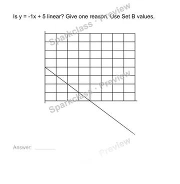 Recognize a linear function — Grade 8 problem preview