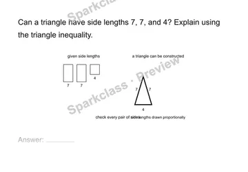 Test triangle existence — Grade 7 problem preview