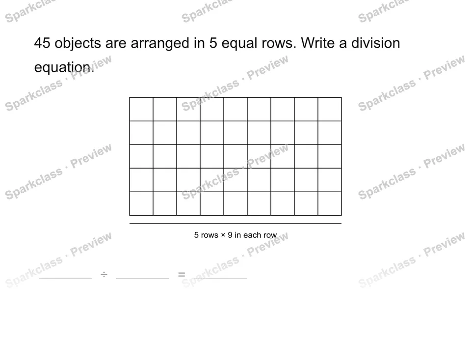 Write the division equation — page 1