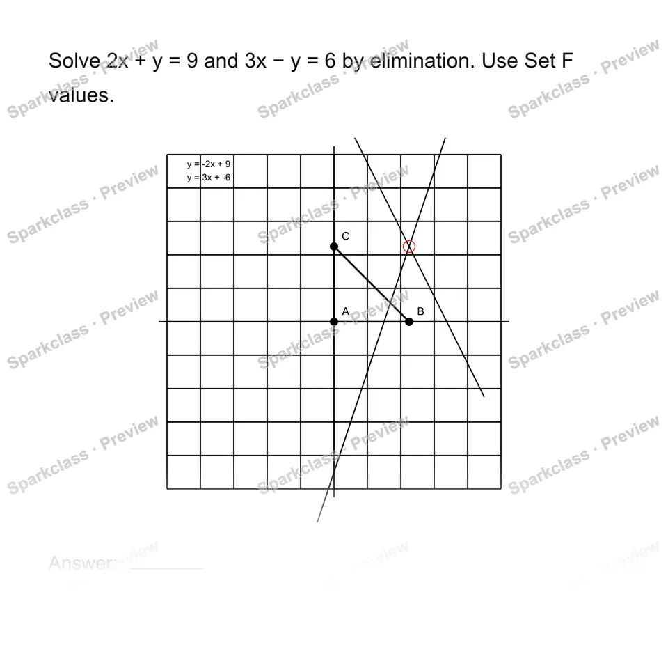 Solve a system by elimination — page 1