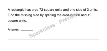 Connect division to area — Grade 4 problem preview