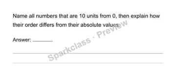 Distinguish absolute value from signed order — Grade 6 problem preview